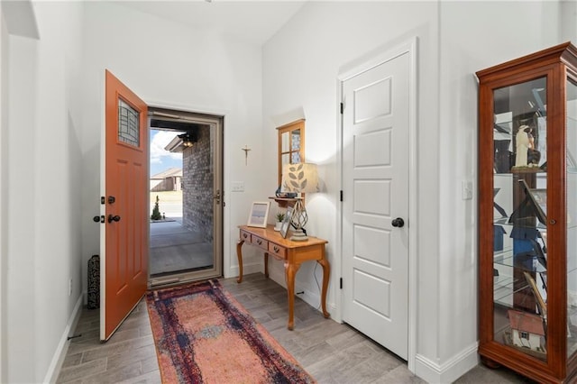 entryway featuring light hardwood / wood-style flooring