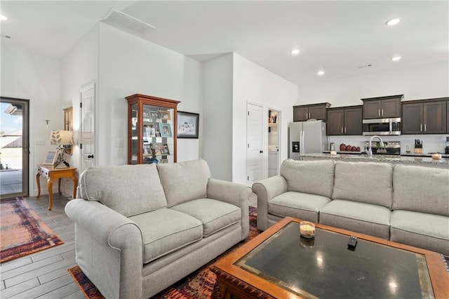 living room featuring wood-type flooring