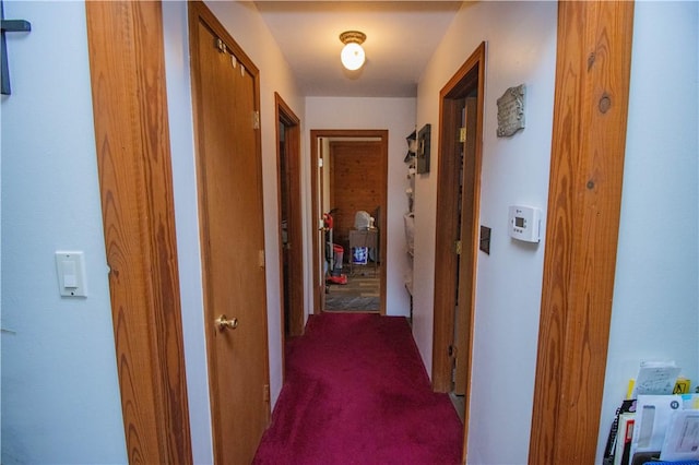 hall with carpet floors