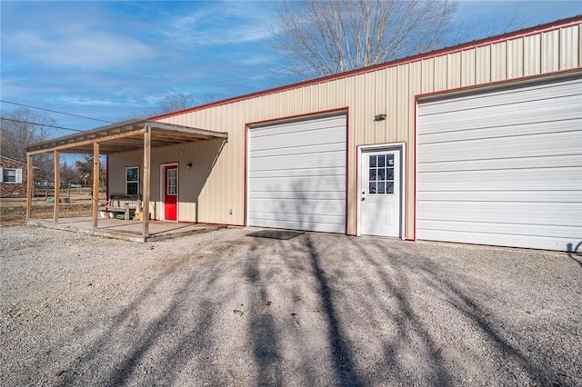 view of garage