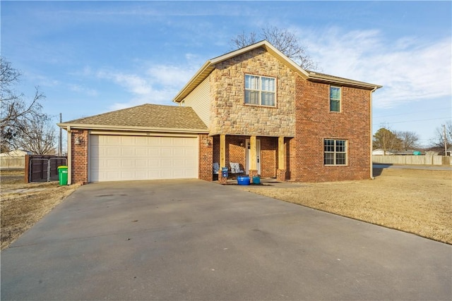 view of property featuring a garage