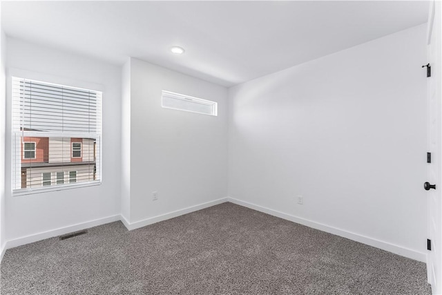 carpeted spare room with a wealth of natural light