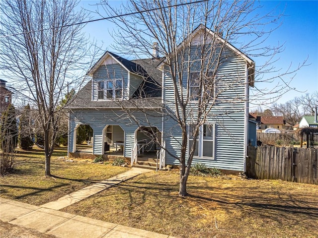 front of property with a porch