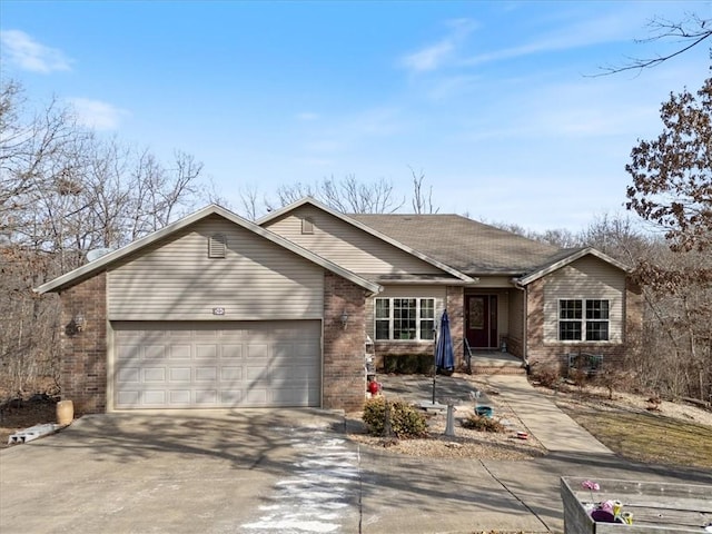 ranch-style home with a garage