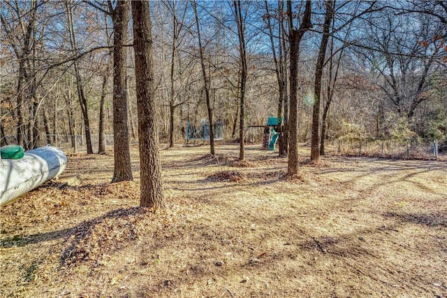 view of yard with a playground