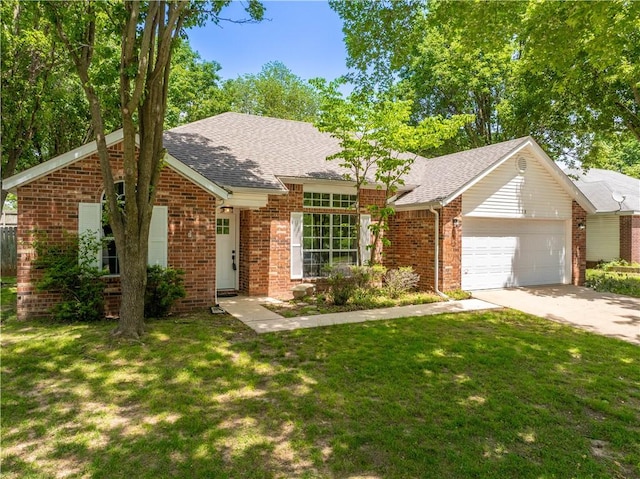 1678 Oxford Pl, Springdale, AR 72764 - view of front of house featuring an attached garage, brick siding, driveway, and roof with shingles