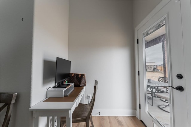 office featuring light hardwood / wood-style flooring