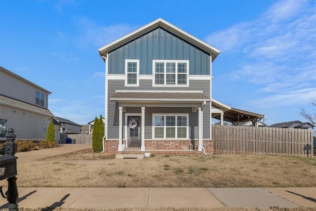 view of front of property with a porch