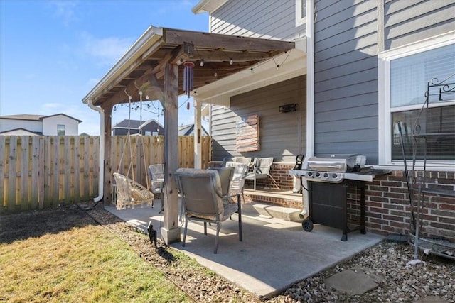 view of patio with grilling area