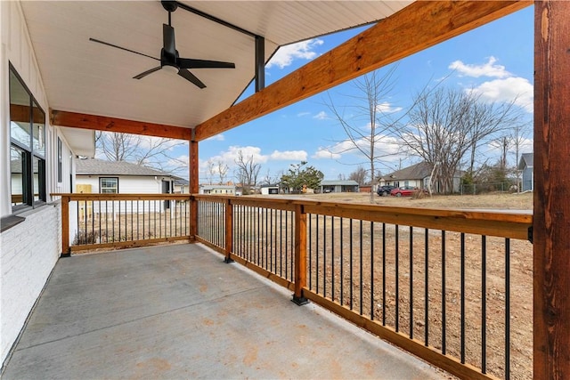 view of patio / terrace featuring ceiling fan