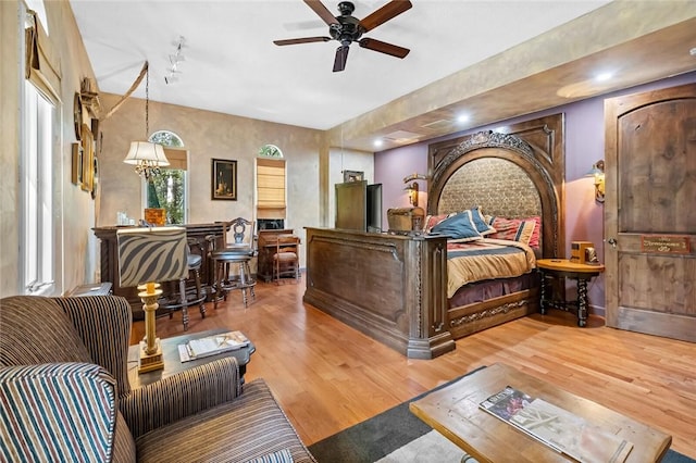 bedroom featuring hardwood / wood-style floors