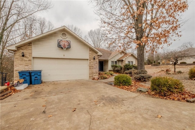 single story home featuring a garage