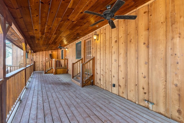 deck featuring ceiling fan