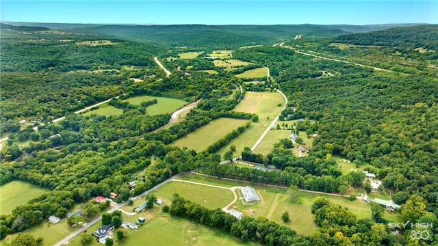 drone / aerial view with a rural view