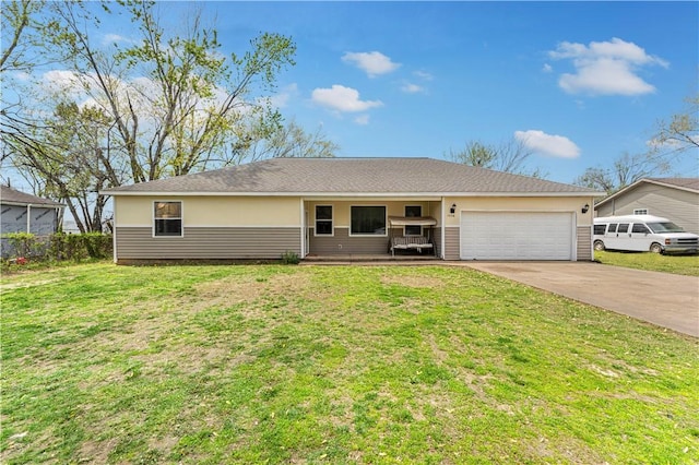 1408 N B St, Rogers, AR 72756 - single story home with an attached garage, driveway, and a front lawn