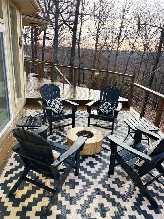 view of patio / terrace with an outdoor fire pit