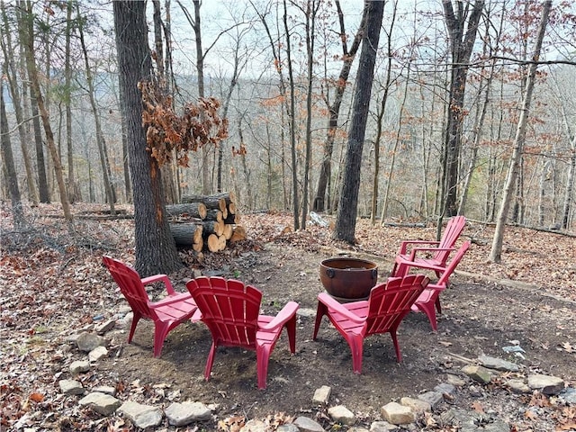 view of patio with an outdoor fire pit