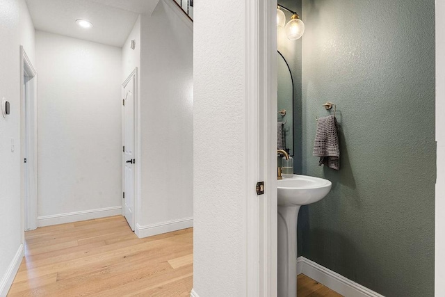 bathroom featuring hardwood / wood-style floors