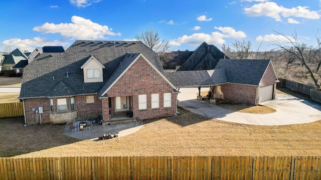 exterior space featuring a garage