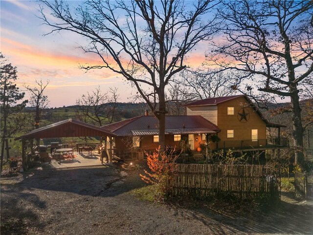 view of front of property with a patio area