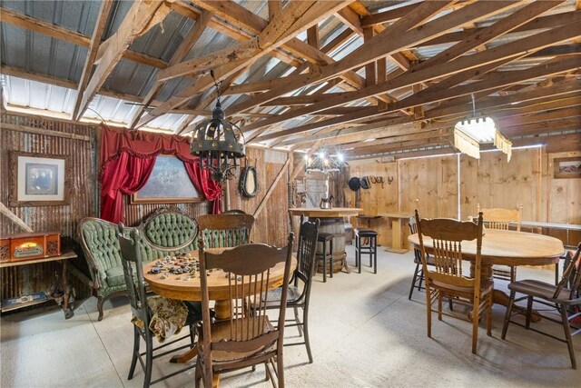 dining room with bar area