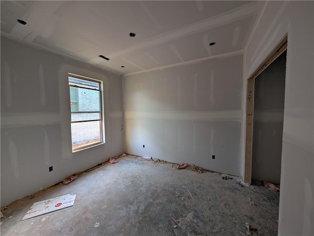 view of spare room