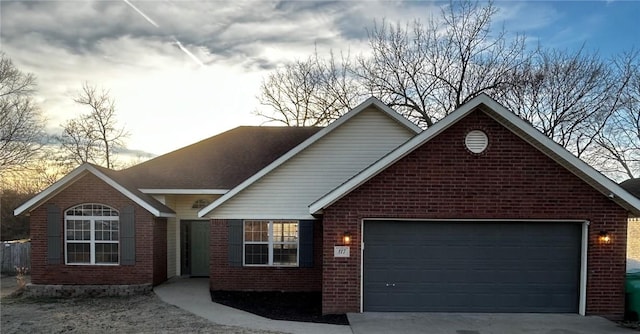 view of front of property featuring a garage