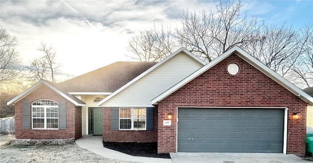 view of front facade with a garage