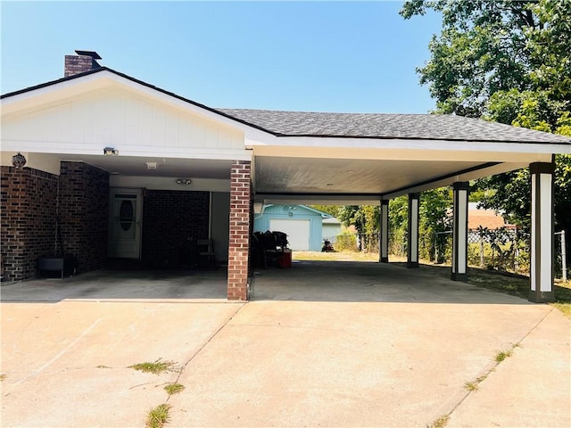 view of parking featuring a carport