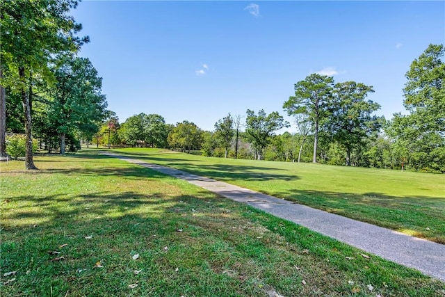 view of property's community featuring a yard