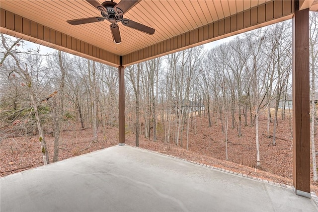 view of patio / terrace featuring ceiling fan