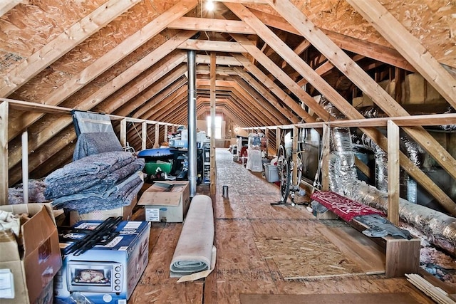 view of unfinished attic