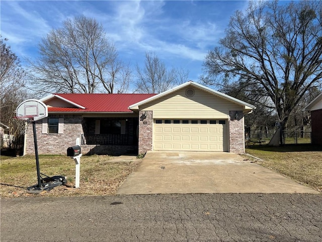 single story home featuring a garage