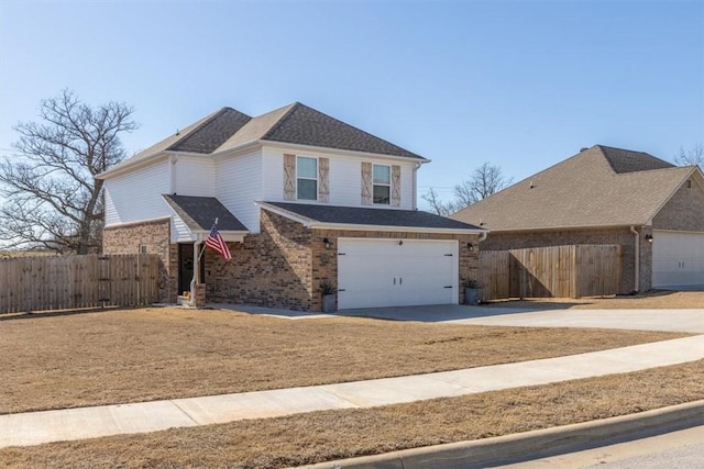 view of property featuring a garage