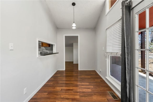 hall featuring dark hardwood / wood-style floors