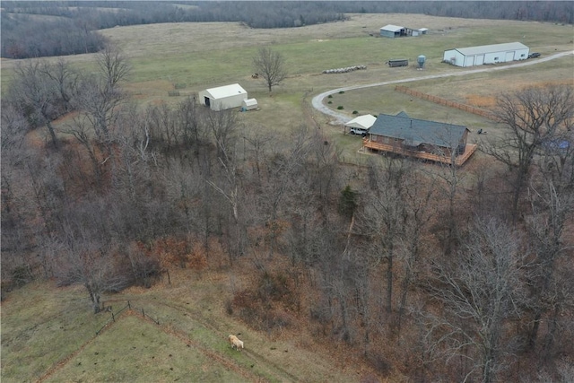 bird's eye view featuring a rural view