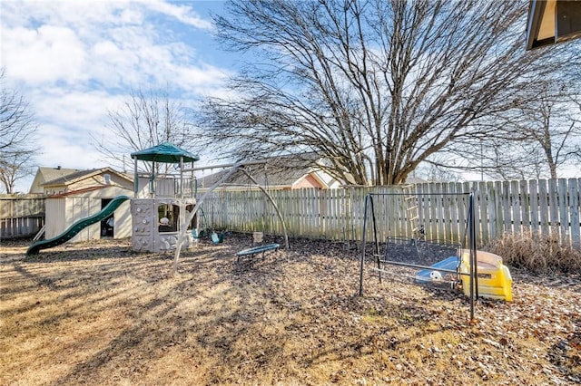 view of yard featuring a playground