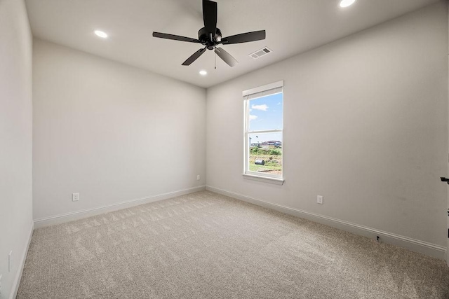 7967 Range Ave, Springdale, AR 72762 - spare room with light carpet, recessed lighting, baseboards, and ceiling fan