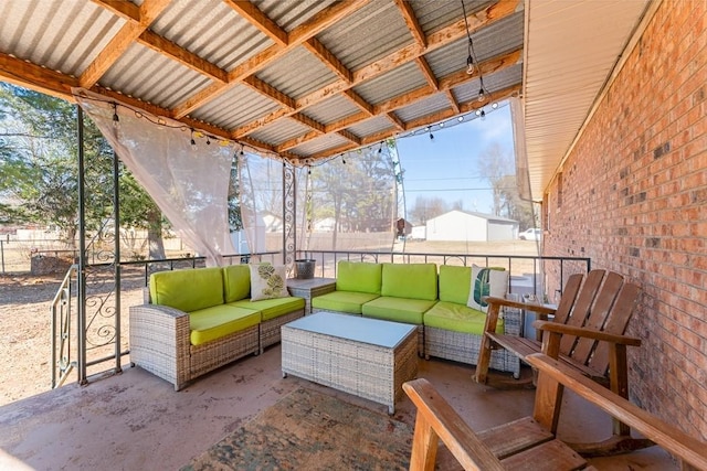 view of patio / terrace featuring an outdoor hangout area