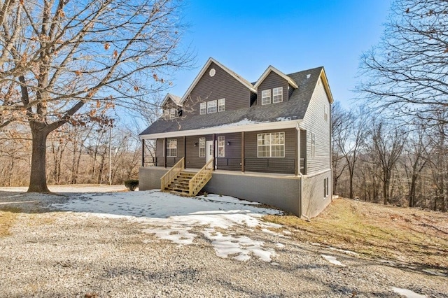 view of front of property with a porch