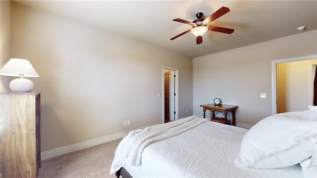 bedroom with carpet and ceiling fan