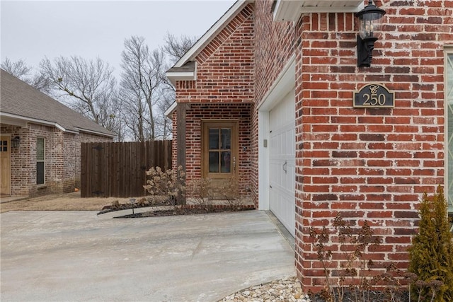 entrance to property with a garage