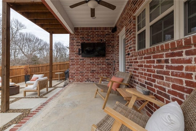 view of patio / terrace with ceiling fan