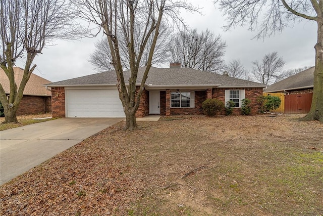 ranch-style home with a garage