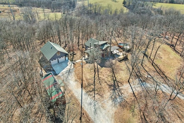 aerial view featuring a rural view