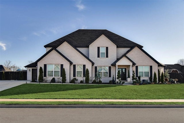 view of front of home featuring a front lawn