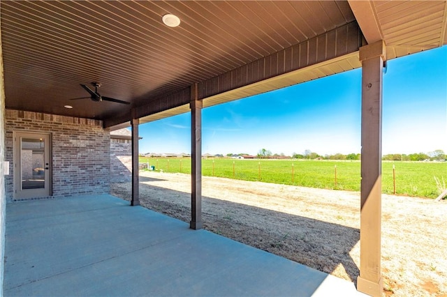 1200 Carrara St, Tontitown, AR 72762 - view of patio / terrace with ceiling fan and a view of rural / pastoral area