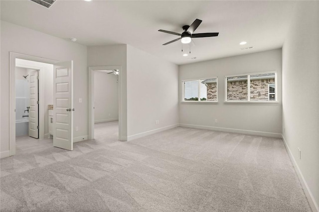 1808 Charles St, Pea Ridge, AR 72751 - unfurnished bedroom with light carpet, recessed lighting, and a ceiling fan