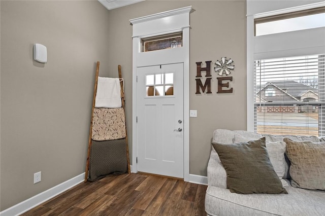 entryway featuring dark hardwood / wood-style floors