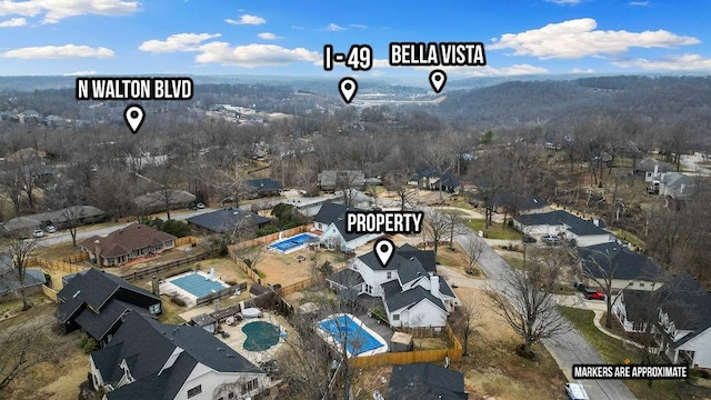 birds eye view of property